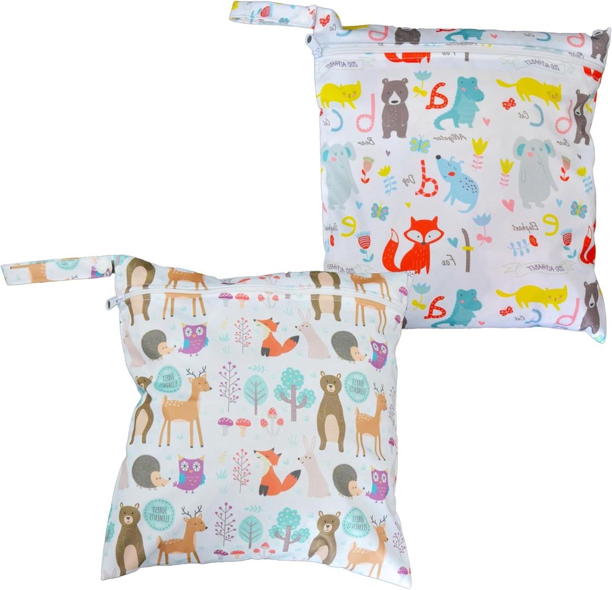Luierzakken - Natte kleding tas - Babyverzorging - Waterdicht en herbruikbaar - 40 x 50 cm - Blauwgroen en lichtblauw