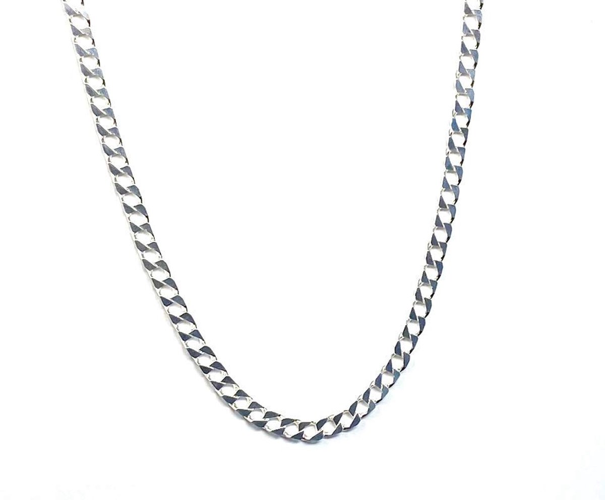 Sterling Zilver Pantserketting Vierkant Schakelketting Halsketting Ketting Heren Kettingen - 51 cm