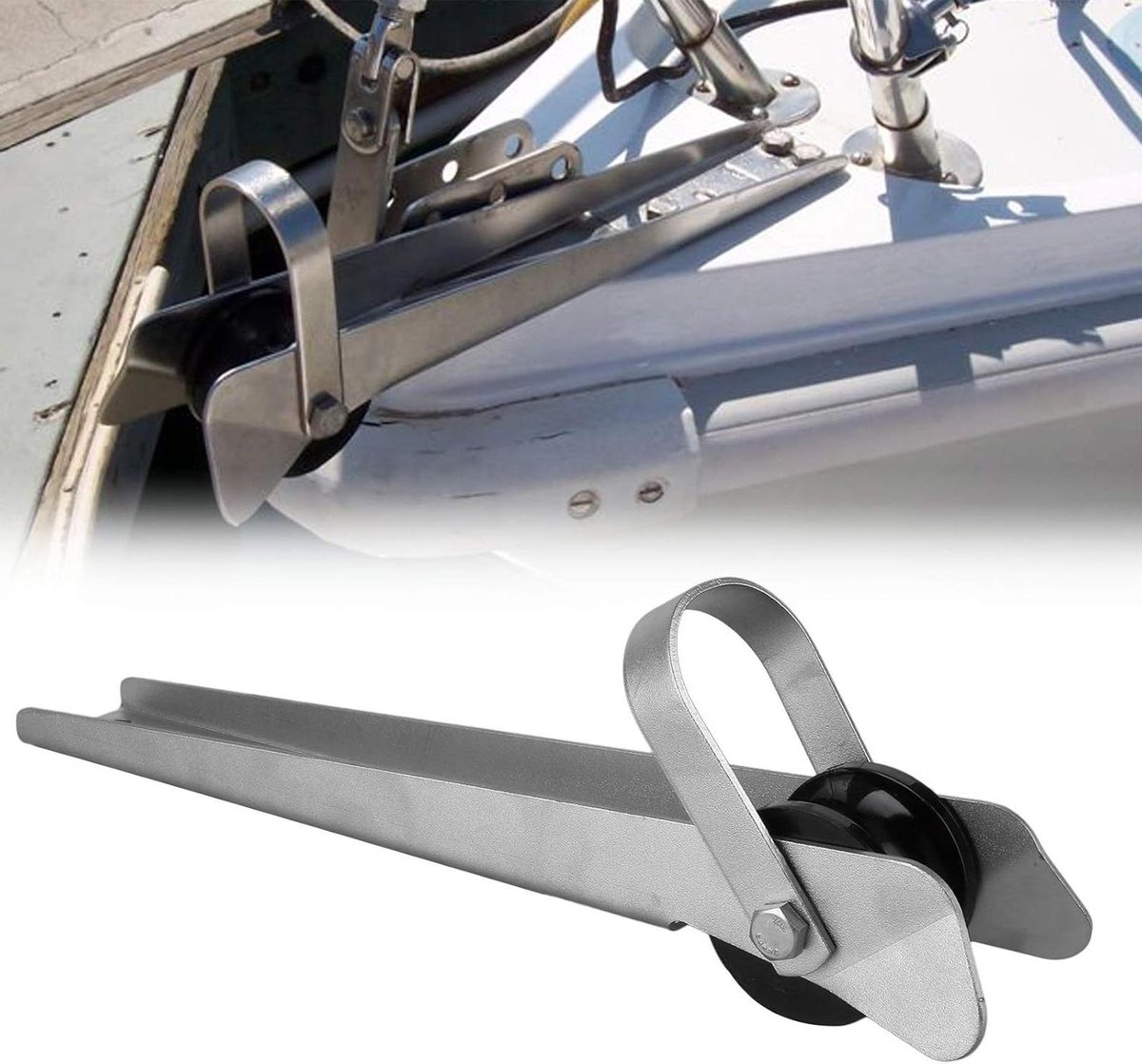 Boot Anker Rol - Dek Beslag - Anker Opslag - Corrosiebestendig RVS - 38 cm Lengte - Zilverkleurig