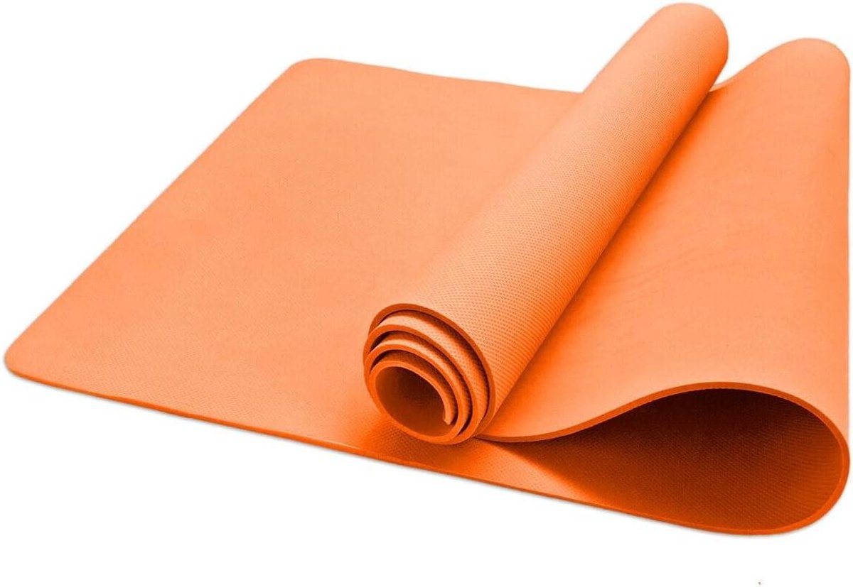 Fitnessmat - Oefenmat Yogamat - Thuis Sporten - Zacht Antislip - 61 x 173 cm - Oranje