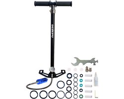 Hogedruk Handpomp 4500 PSI – Draagbare PCP Pomp 4-Traps – Roestvrij Staal – Voor Duikfles, Luchtcilinder en PCP – Zwart