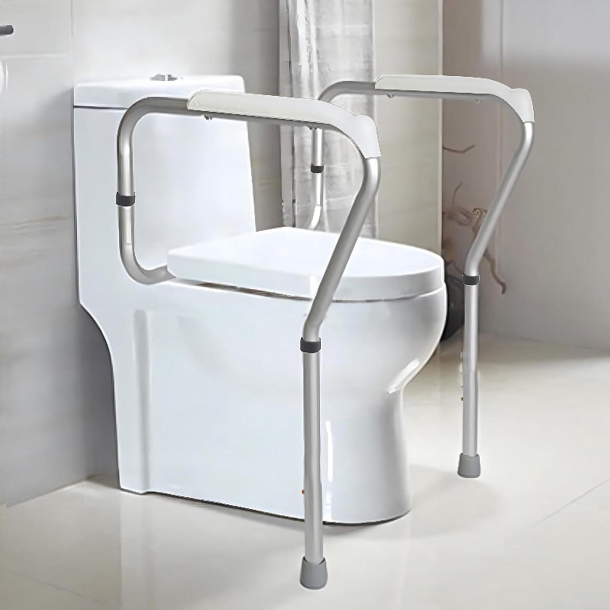 Toilet Steun - Sta-op hulp - Veilig Zitten - Verstelbaar - Universeel - Zilver