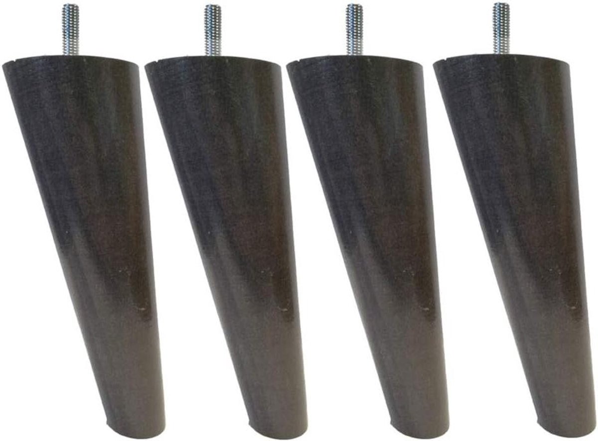 Bedpoten Set - Houten Meubelpoten - Bedombouw Verhogen - Massief Hout - 17 cm Hoog - Grijs Eiken