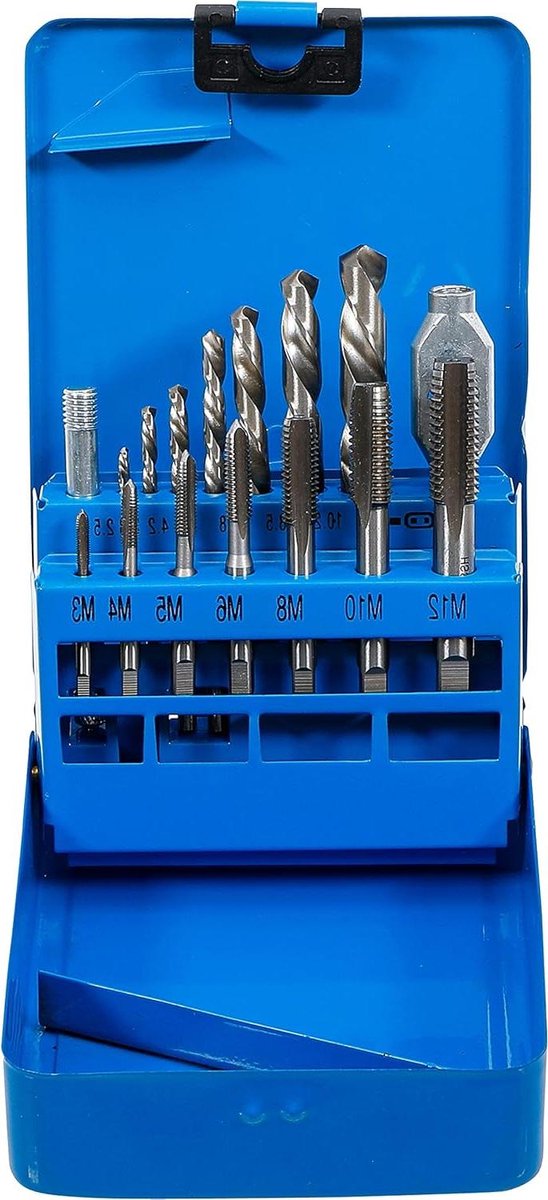 Schroefdraad Snijset - Tappen Set - Binnendraad Maken - Metrisch HSS - M3-M12 - Zwart