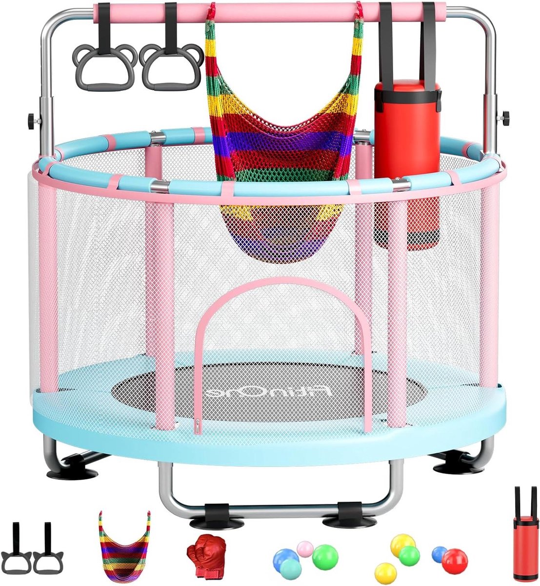 Trampoline voor Kinderen - Springkussen Binnen - Buiten Spelen - Veilig Ontwerp - 40 Inch - Blauw Roze
