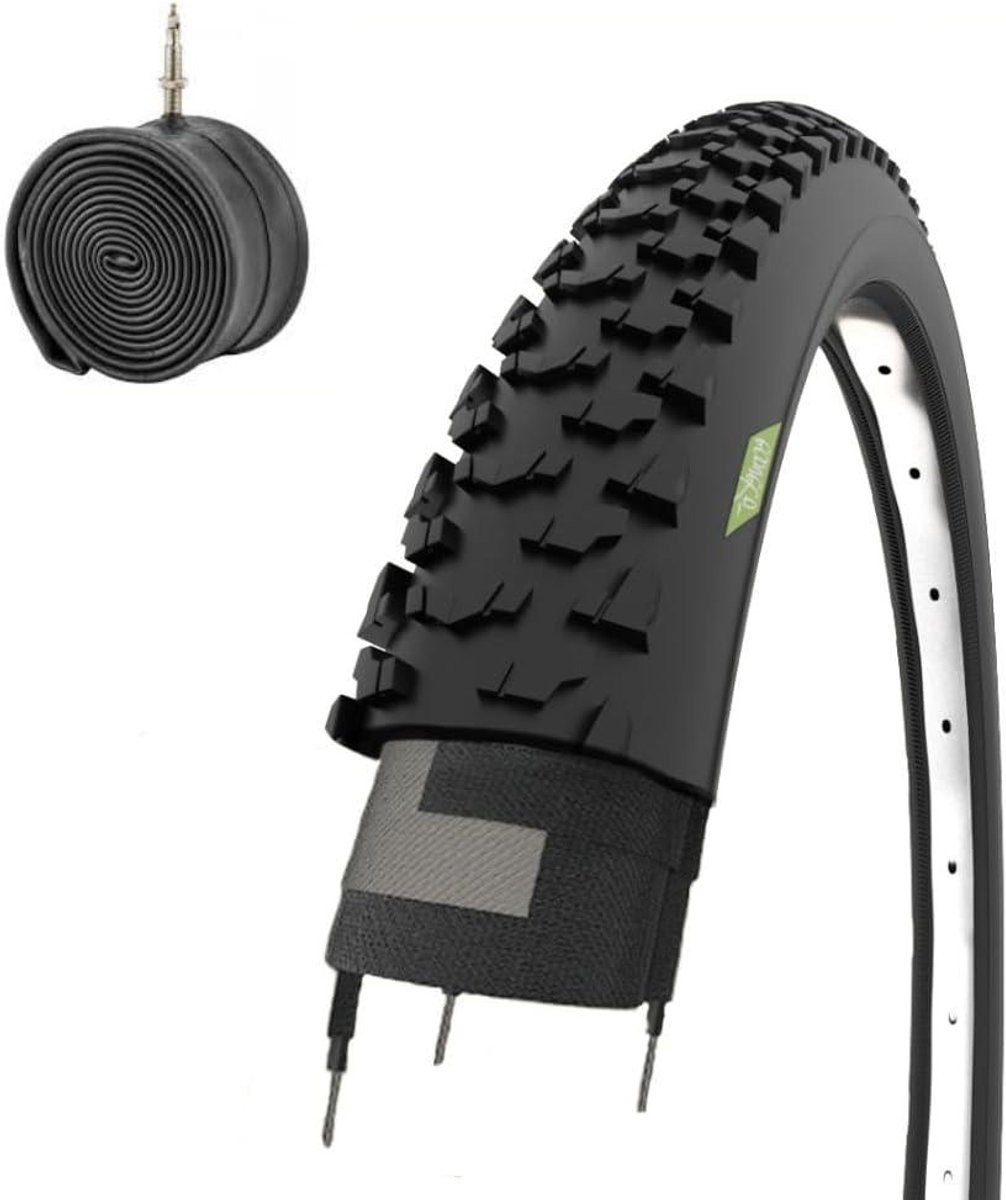 Fietsbanden met Binnenband - MTB Banden Set - Mountainbiken - Lekbescherming Karkas - 24 x 195 inch - Zwart
