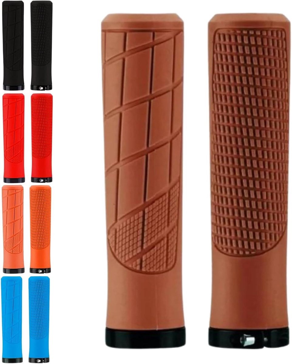 Fiets handgrepen - Stuur handvatten - Comfortabel fietsen - Verstelbare klem - 135 mm - Bruin