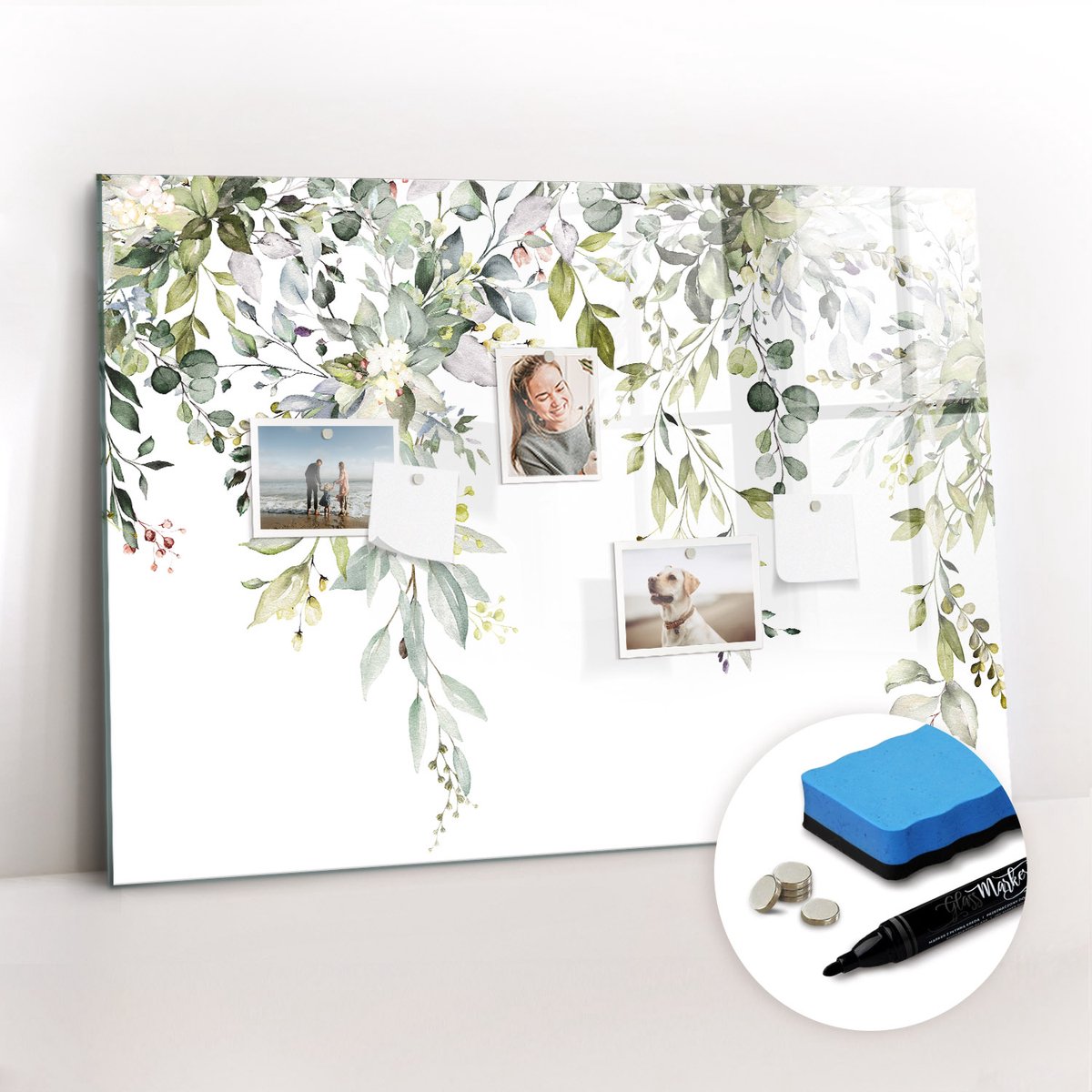Tulup Whitebord - Bloeiende natuur - 100 x 70 cm - Groente Magnet Board - Gratis 5 Sterke Magneten + Whiteboard Marker & Wisser - Moderne Wanddecoratie - Magnet Board - Notitiebord Werkplek