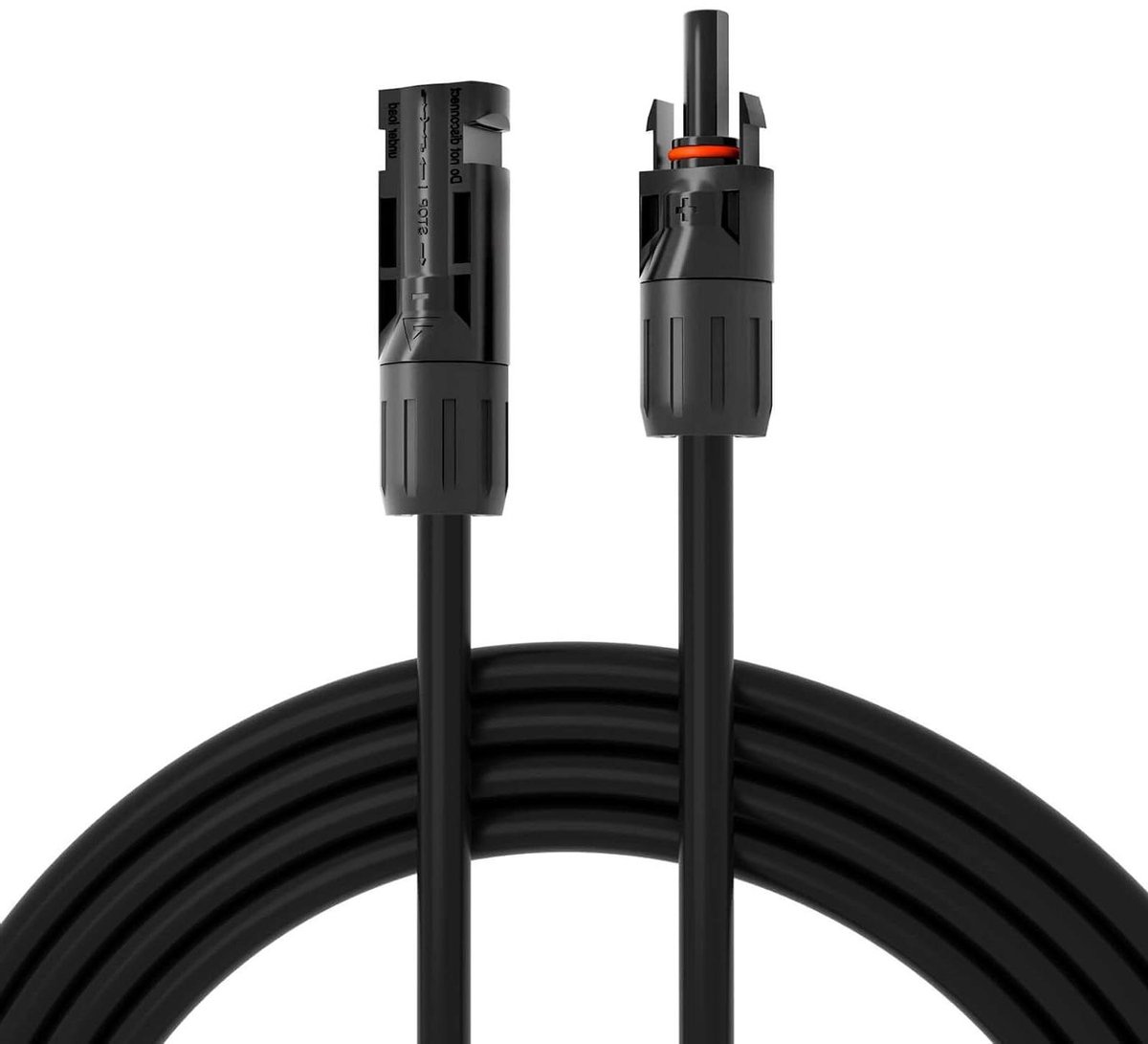 Zonnekabel met stekkers - Zonnepaneelkabel Verlengkabel - Zonne-energie installatie - Tweelaagse isolatie - 1 meter - Zwart