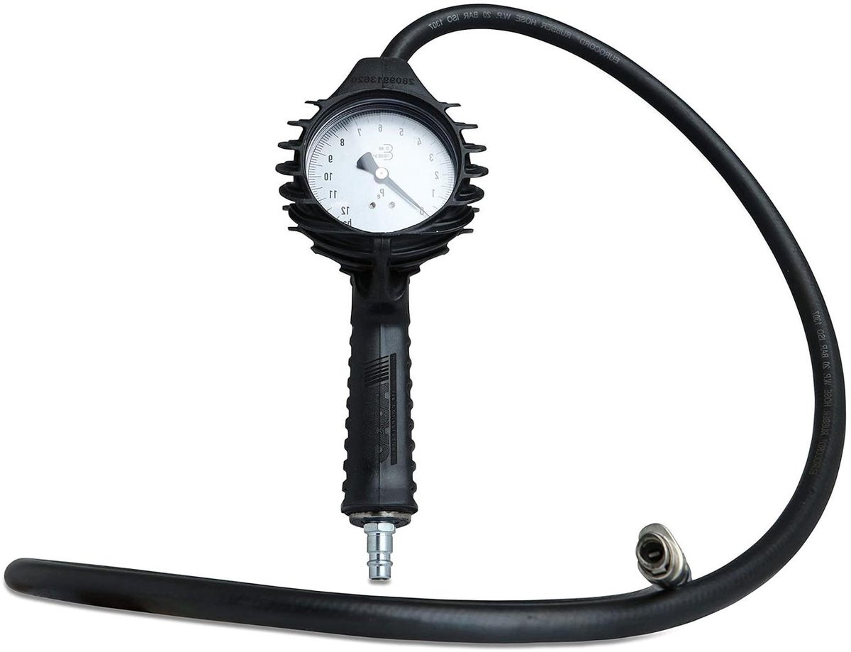 Bandenpomp PRO - Bandenmeter - Bandenspanning Controleren - CEE-getest - 15 m slang - Grijs