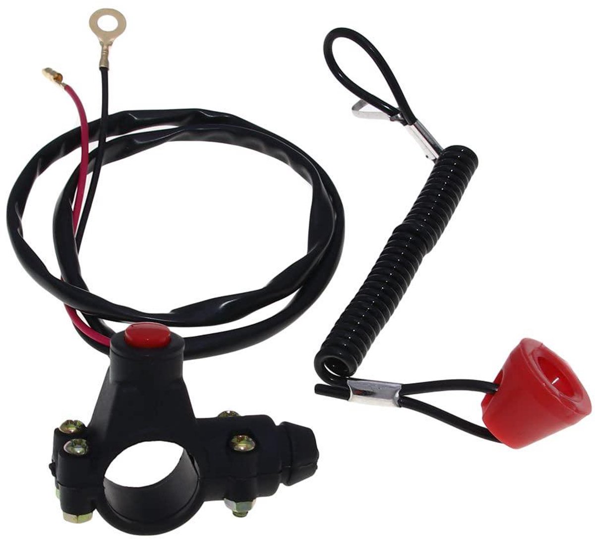 Veiligheid Lanyard Schakelaar - Motor Stuur - Motor Rijden - Noodstop Functie - 70cm Kabel - Zwart