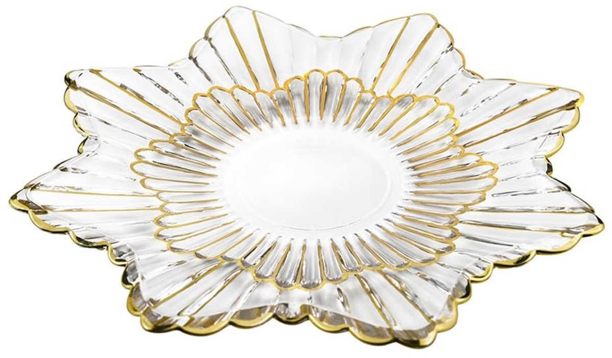 Fruitschaal Eight Star Stripe Gold Line Fruitschaal Glass Opslag Snoeplade