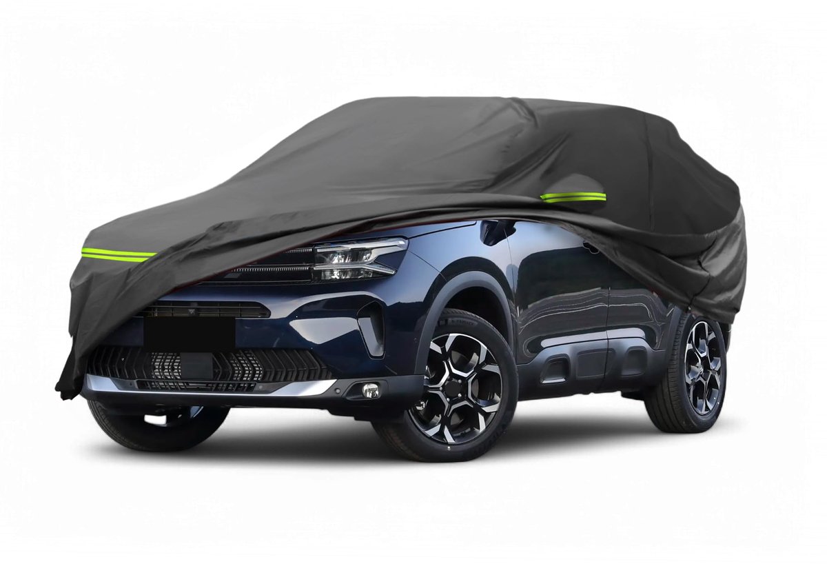 Autohoes voor Citroen C5 AirCross 2018-2023 210D-PU Outdoor volledige afdekking voor alle weersomstandigheden, waterdicht, winddicht, zonwering met ritssluiting van de bestuurdersdeur