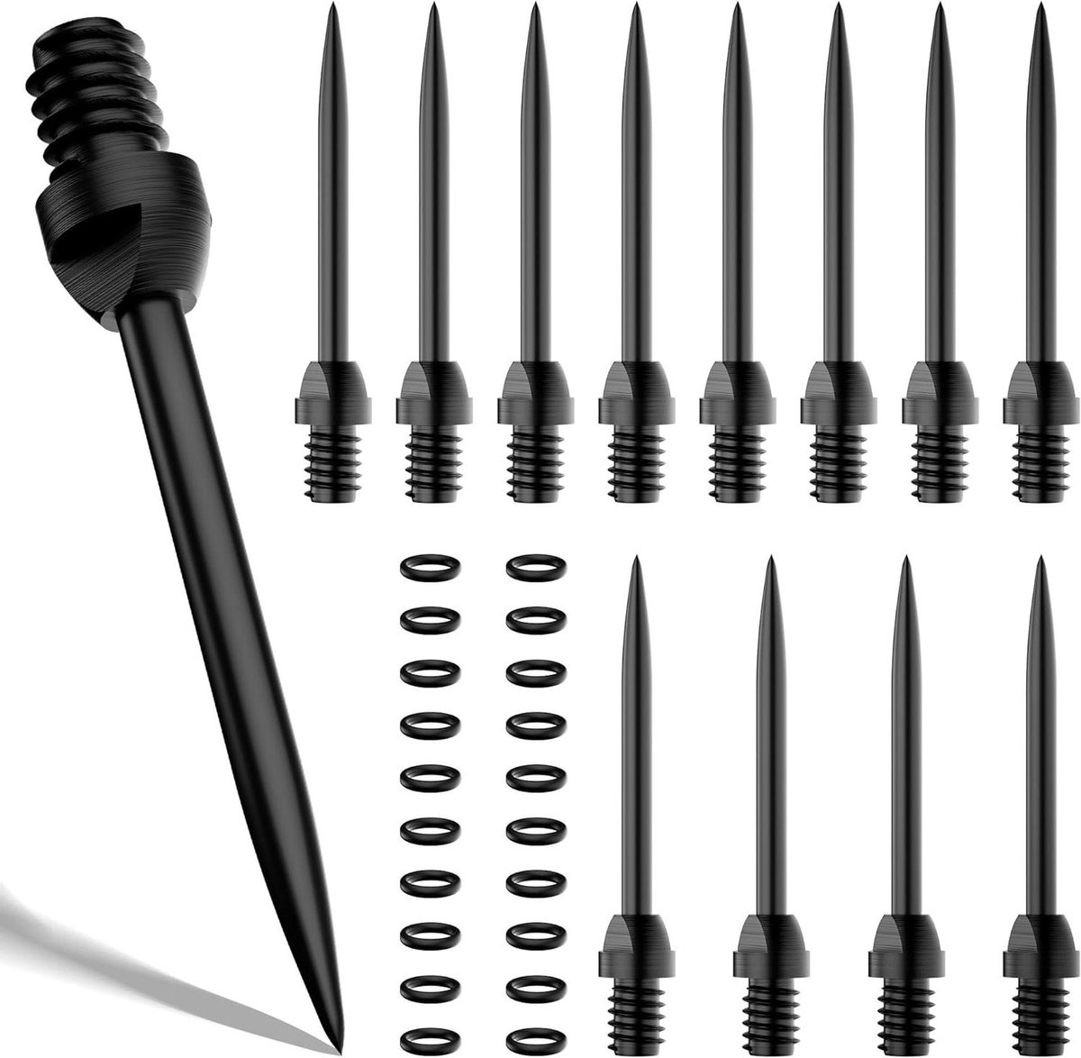 Stalen Dart Tips - Dartpunten Set - Dartspel Verbeteren - Duurzame Staalconstructie - 12 Stuks - Zilver