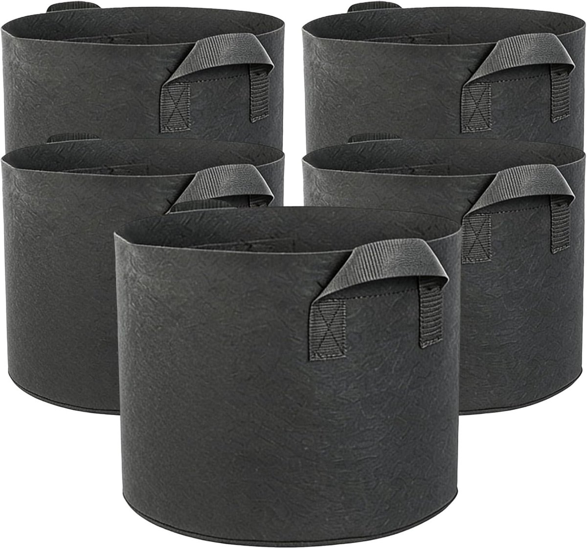 5-Pack Groentetassen (5 Gallon) — Extra Sterke, Ademende Plantenpotten Van Niet-Geweven Stof Met Handvatten, Geschikt Voor Fruit, Groenten En Bloemen (5 gallons)