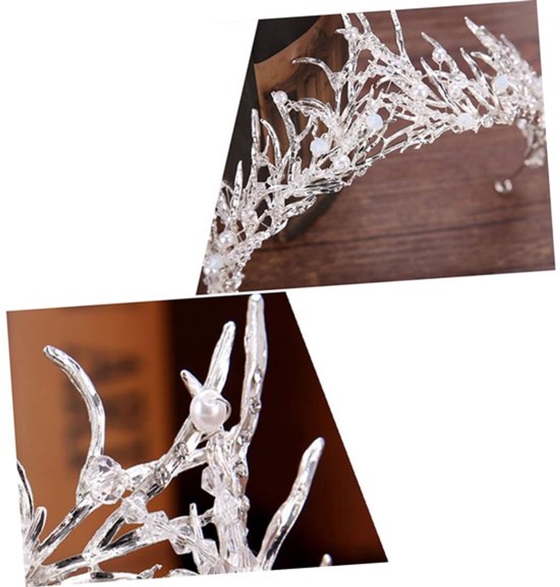 Store_9 - Parel Strass Tiara - Bruiloftskroon - Elegante Hoofdband