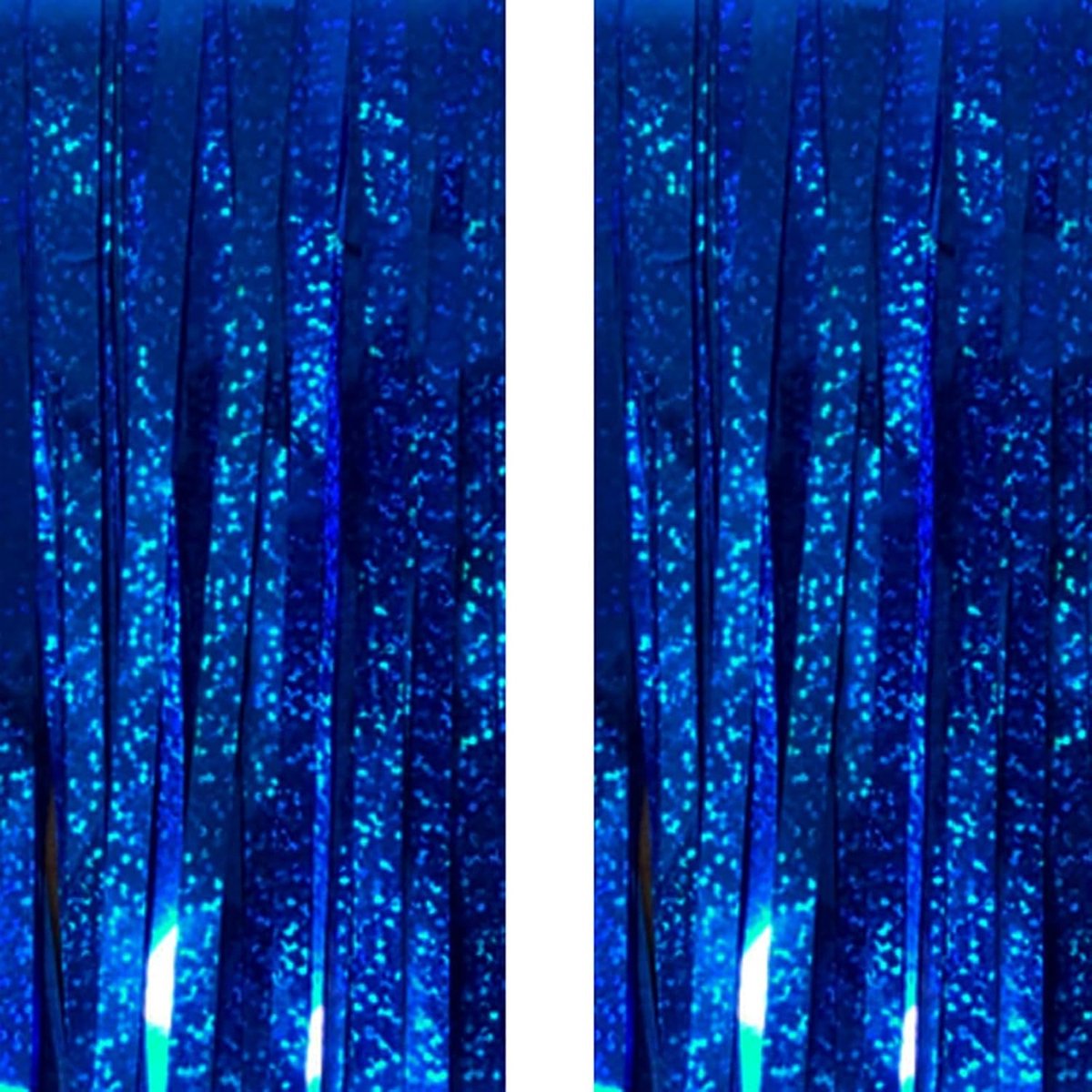 achtergrond streamers - AILEXI 2 stuks 3,2 ft x 9,8 ft metallic klatergoud folie franje gordijnen voor photobooth feestdecoratie