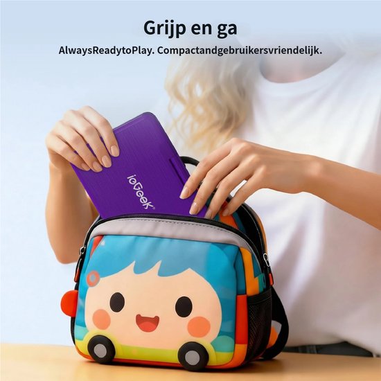 ieGeek Draagbare DVD Speler Auto - 11.5 Inch - 9,5 Inch Oogbeschermend Scherm - TV/USB/SD - Draaibaar Scherm - 5 Uur Oplaadbare Batterij - voor Kinderen en in de Auto - IK-902 - Paars van ieGEEK — afbeelding 2