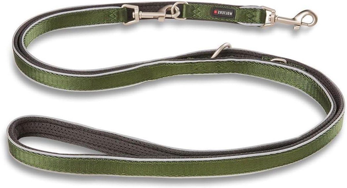 Hondenriem - Leiband - Wandelen met hond - Volledig gevoerd - 200 cm x 20 mm - Groen/antraciet