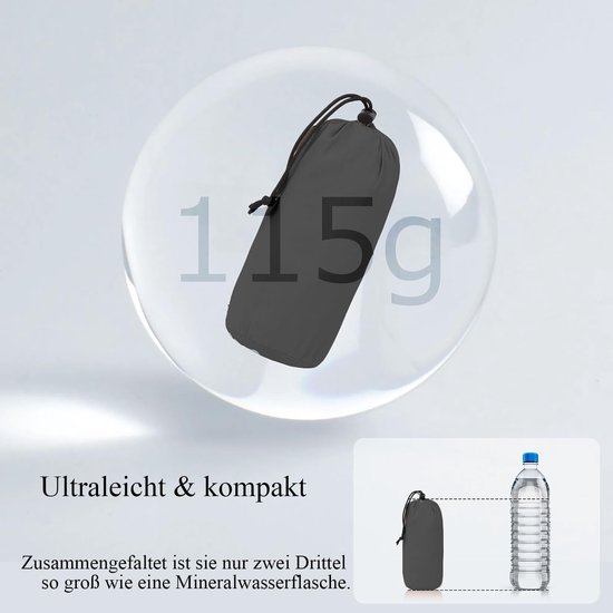Slaapzak Liner - Slaapzakhoes Binnen - Kamperen en Reizen - Lichtgewicht en Compact - 210x80cm - Grijs — afbeelding 2