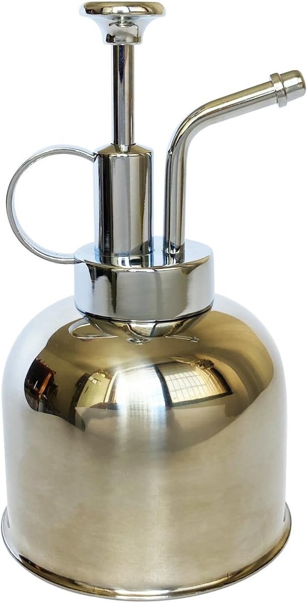 plantensproeier, kleine gieter plantenspuitfles, modern tuingereedschap voor binnenpotplanten, water geven en sproeien (Glanzend zilver, 0.3L)