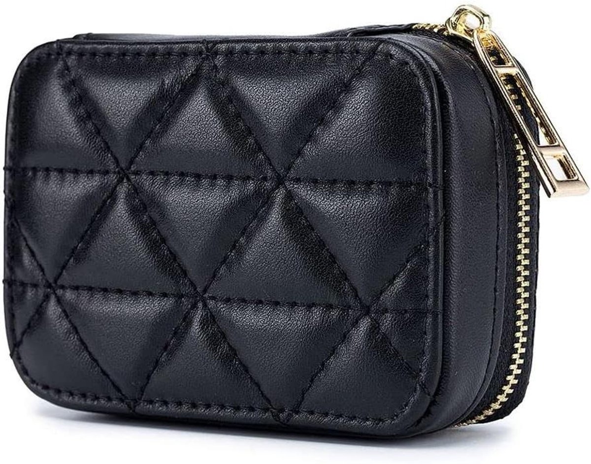 Cosmetica Organizer - Make-up Pouch - Lipstick Opbergen - Met Ingebouwd Spiegel - 10.5 cm - Zwart