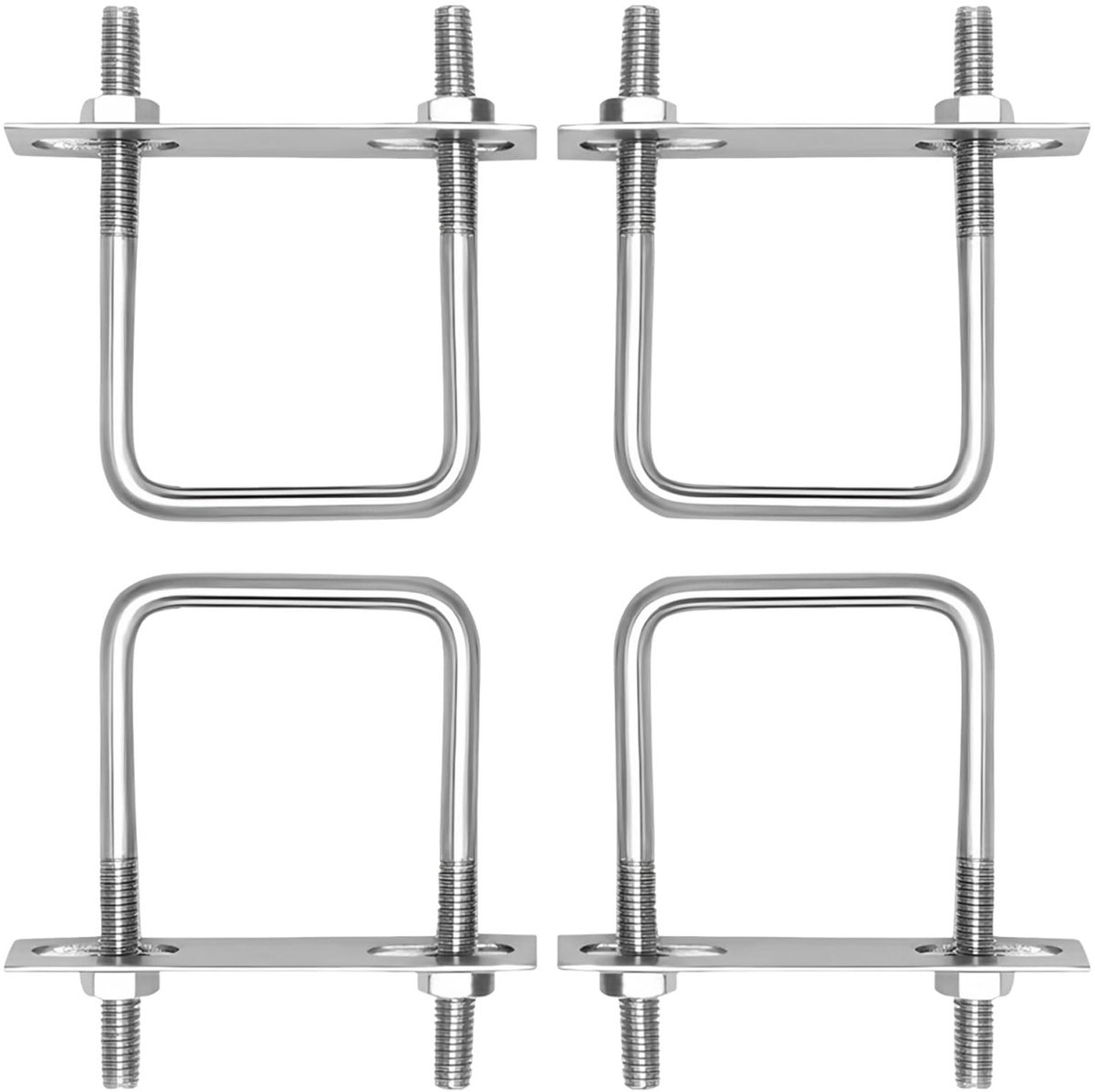 4 stuks beugelschroef M10 80x150mm U-beugel met draad, U-schroeven beugelklem roestvrij staal voor buisbevestiging