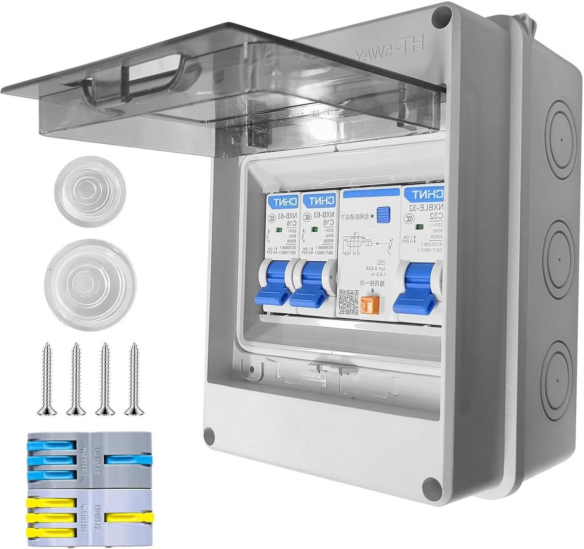 Stroomverdeler - Groepenkast - Veilige Stroomvoorziening - IP65 Waterdicht - 30 x 22 x 17 cm - Grijs