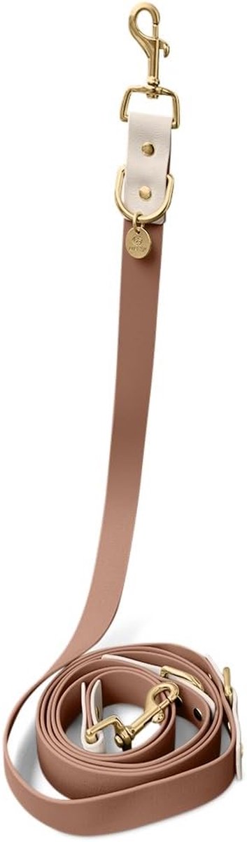 Hondenlijn Verstelbaar - Trainingslijn - Handsfree Wandelen - Tweekleurig Design - 230cm Lang - Mokka Mousse
