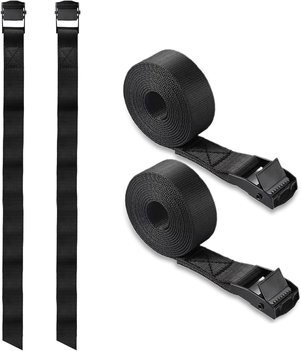 Spanbanden Set - Lashing Straps - Vervoer Vastzetten - Zinklegering - 4 Stuks - Zwart