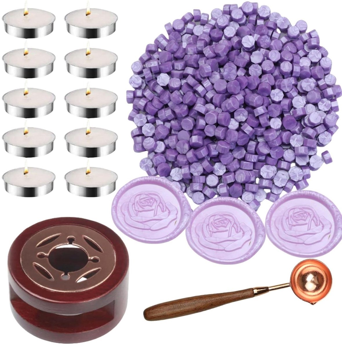 Waxzegelparels Set - Sluitzegel kralen - Ambachten Versieren - Compleet met warmer - 300 stuks - Wit