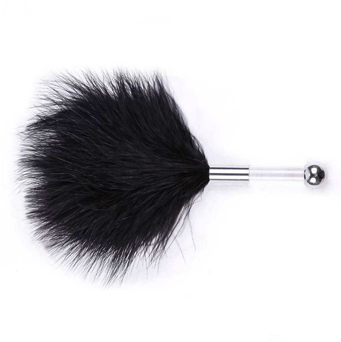 Kietelaar - Veerpluim - Feather tickler - Massageveer - Sensuele accessoire - Zachte veren - Ontspanningsmassage - Streelveer - Strelen - Erotisch speeltje - Zwart - 1 stuk - Jonyx