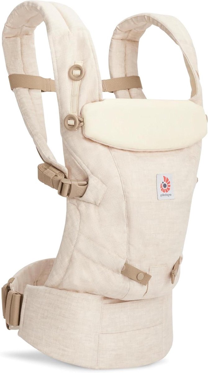 Baby Draagzak - Buikdrager Rugdrager - Baby Vervoeren - Ergonomische M-zit - Vanaf Geboorte - Natuurlijk Linnen
