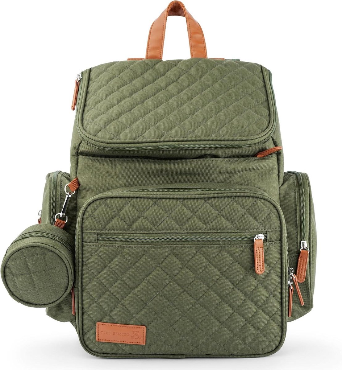 Baby Luiertas Rugzak - Nieuwe Ouder Tas - Baby Verzorging - Veelzijdig Organiseren - 38 x 40 cm - Legergroen