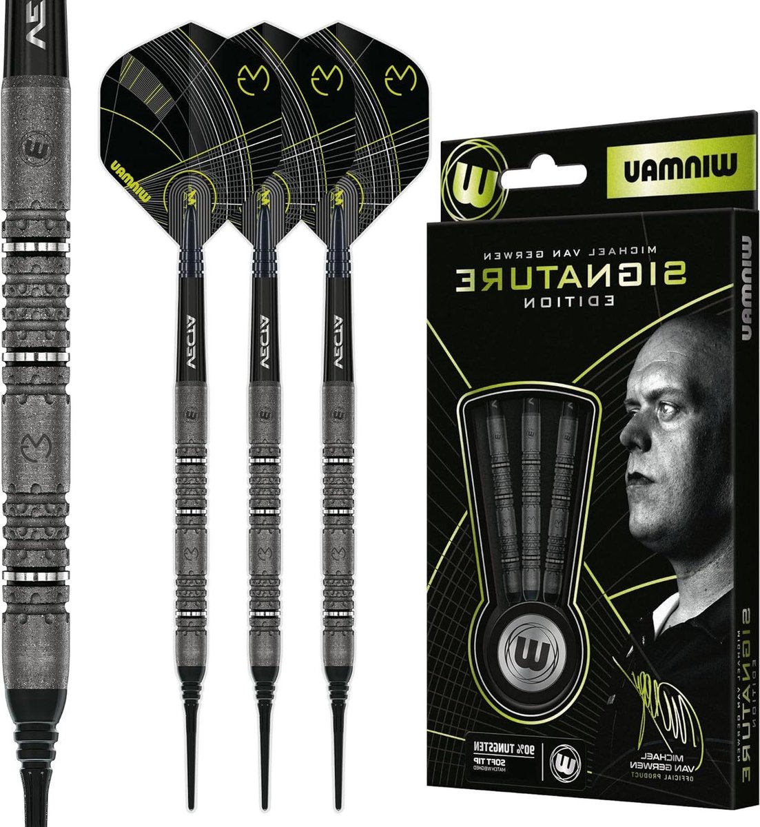 Dartpijlen Set - Wolfraam Darts - Precisie Werpen - Geatomiseerde Grip - 18 gram - Mat Zwart