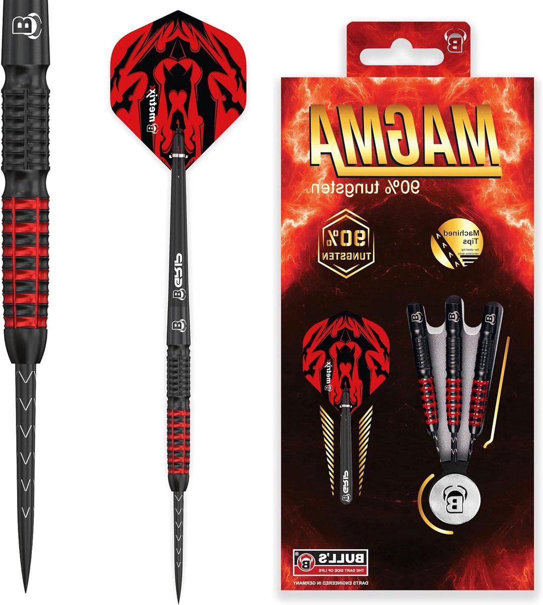 Dartpijlen Set - Stalen Pijlen - Precisie Werpen - 90% Wolfraam - 23 gram - Zwart Rood