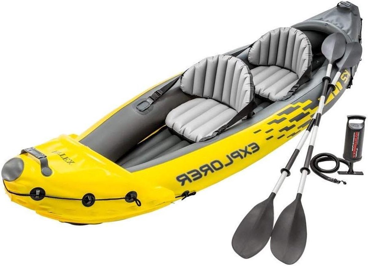 Opblaasbare Kajak - Waterfiets Boot - Recreatief Varen - TUV Goedgekeurd - 312 cm Lengte - Geel