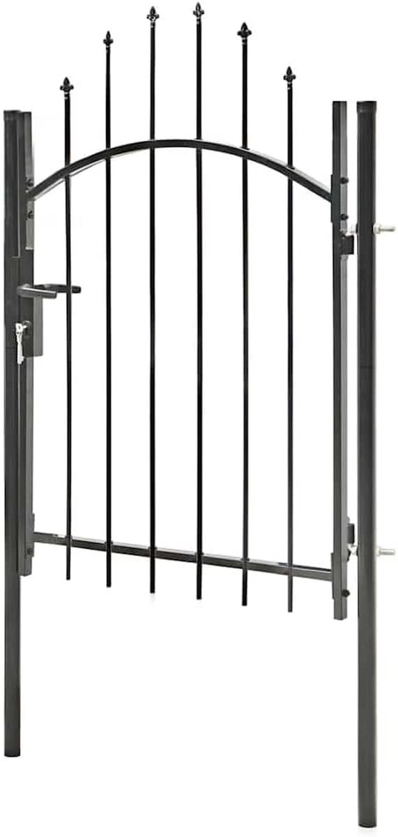 Tuinpoort Staal - Hekwerk Poort - Tuin Afsluiten - Gepoedercoat Frame - 100 x 175 cm - Zwa