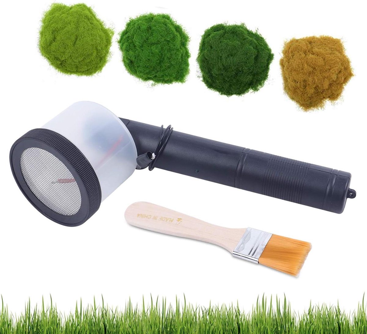 Mini Gras Applicator - Statisch Gras Apparaat - Modelbouw Landschappen - Draagbaar en Lichtgewicht - 30 g - Grijs