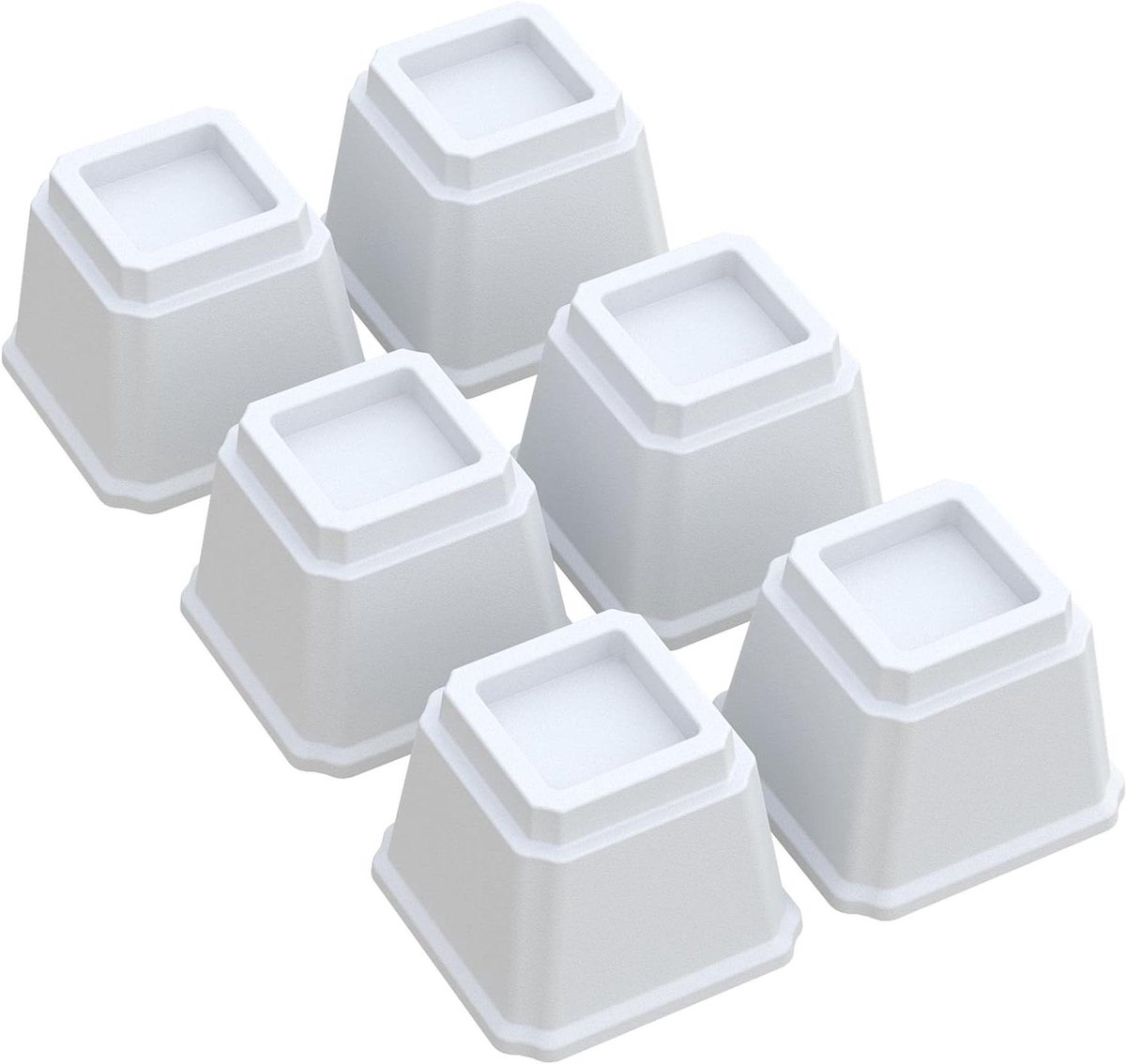 Bedverhogers - Meubelverhogers Bank Lift - Extra Opslag Creëren - Stevige Zware Steun - 6 stuks 4 inch - Wit