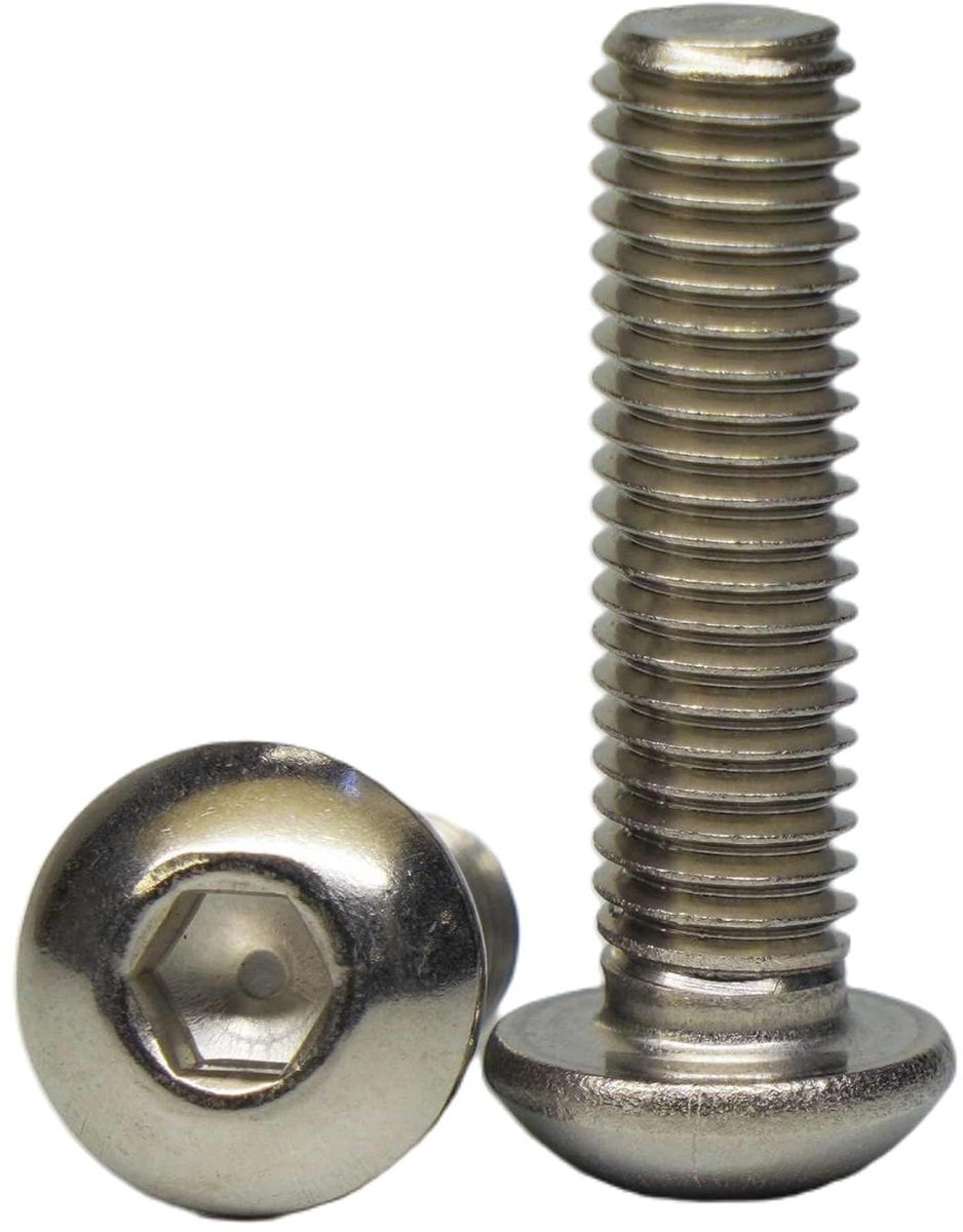 Lenskopschroeven - Machineschroeven Binnenzeskant - Meubelbouw Metaalbouw - Roestvrij Staal A2 - M6 x 70 mm 100 stuks - Zilverkleurig