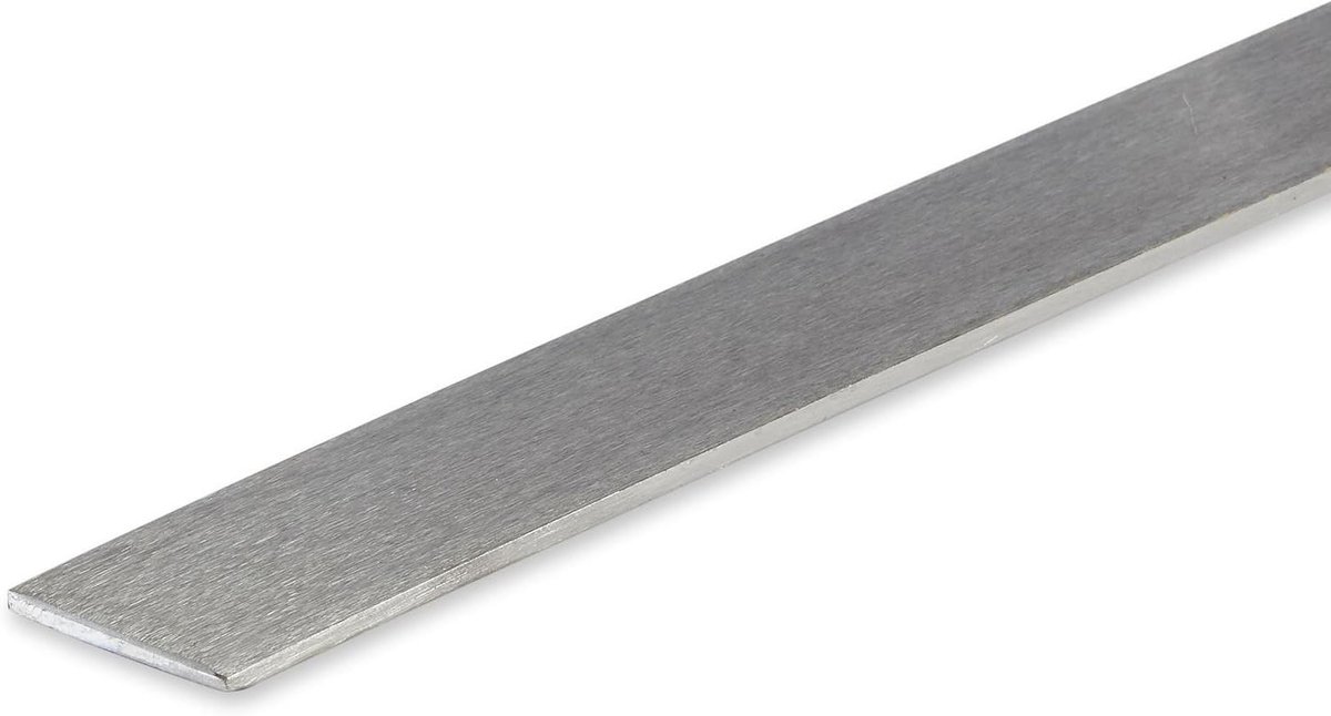 Plat Staal V2A - Roestvrij Staal - Bouwmaterialen - Geslepen Oppervlak - 60 x 5 x 500 mm - Zilverkleurig