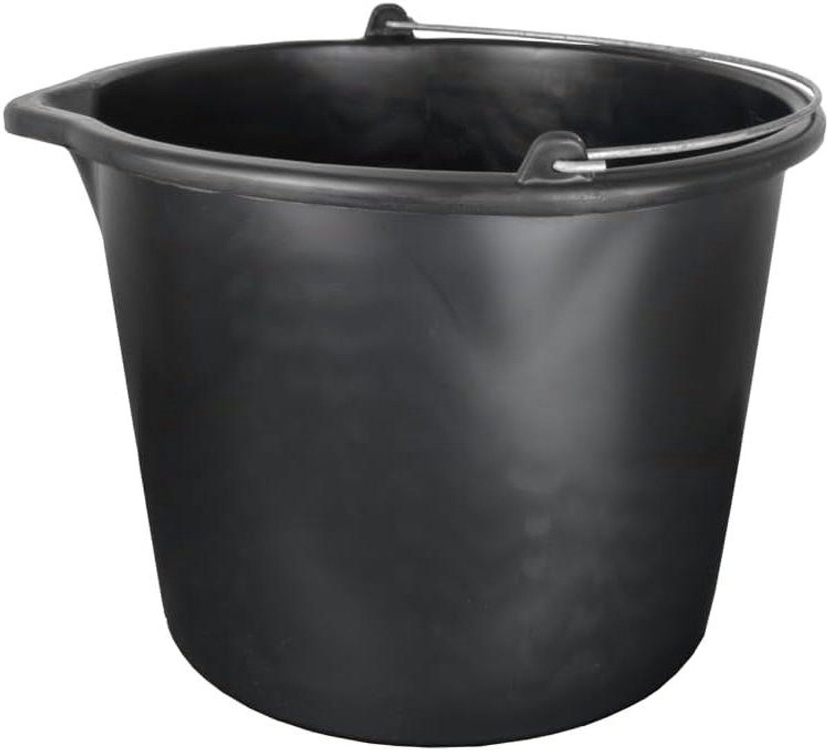 Bouwemmer PVC - Wateremmer Mortelemmer - Bouw en Tuin - Met Schenktuit - 20 Liter - Zwart