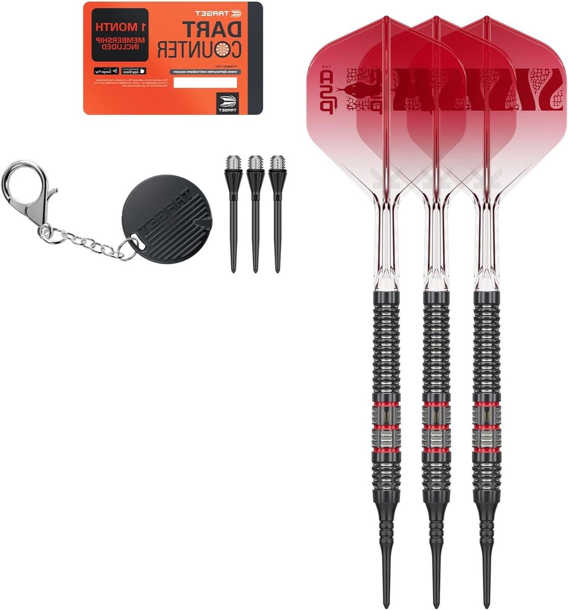 Soft Tip Darts - Dartpijlen Zacht Professionele Darts - Precisie Werpen - 95% Tungsten Barrel - 18G - Rood & Zwart