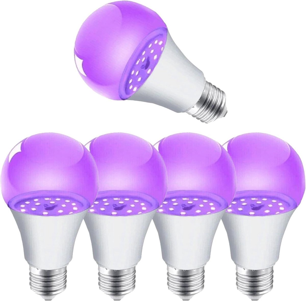 Gloeilamp Paarse Verlichting - Zwart Licht Lamp - Feestelijke Sfeer Creëren - UVA-niveau 395nm - E27 Fitting - Zwart