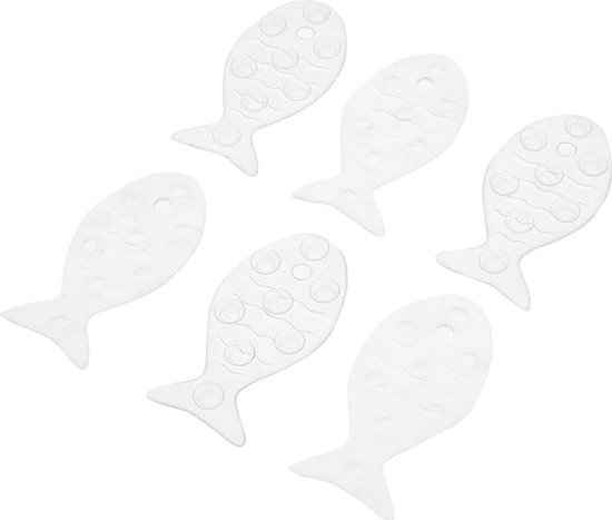 Visstickers Antislip Badkuip Aubergine PVC Wit One Size