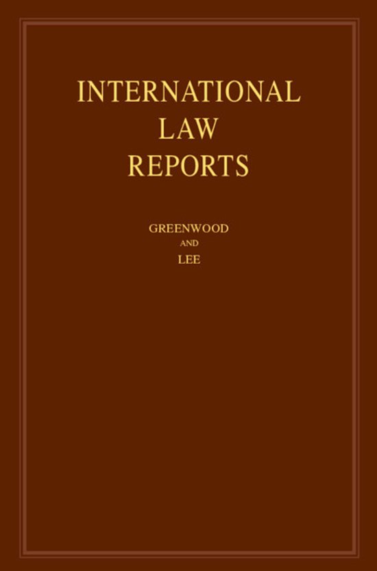 International Law Reports: Volume 189 - cover
