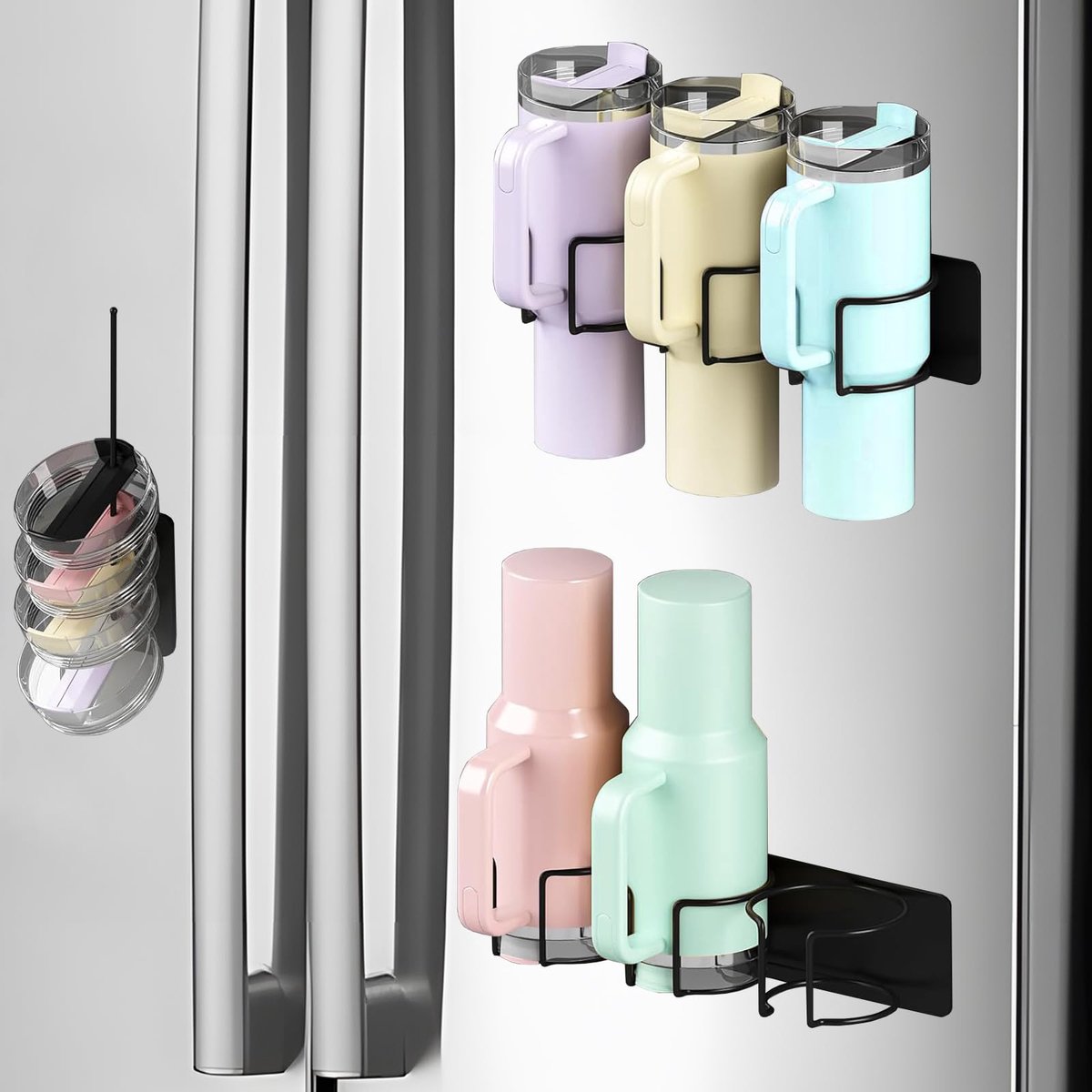 Bekerhouder voor Stanley, 2 stks Fles Opslag en 1 Cup Deksel Houder, Tumbler Deksel Organizer voor Stanley Cup 40oz Accessoires