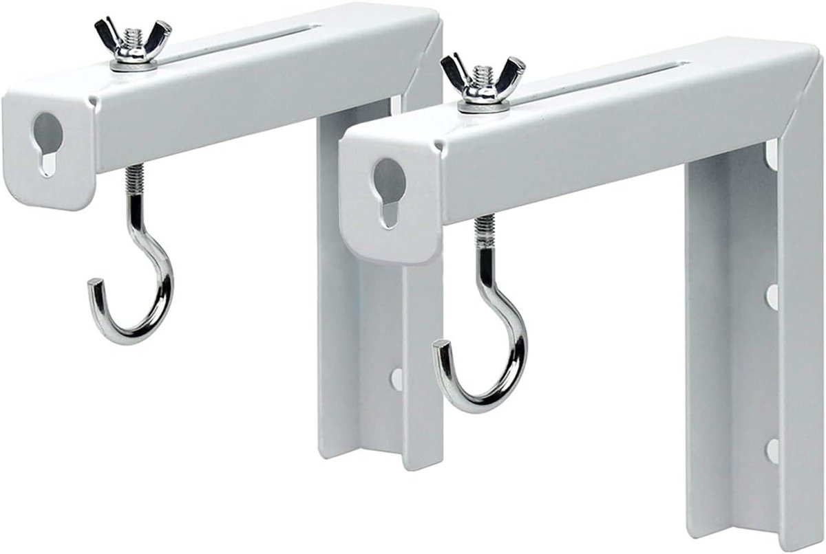 Universele L-wandhouder - Projectiescherm houder - Scherm Ophangen - Verstelbare Haak - 2 stuks - Wit