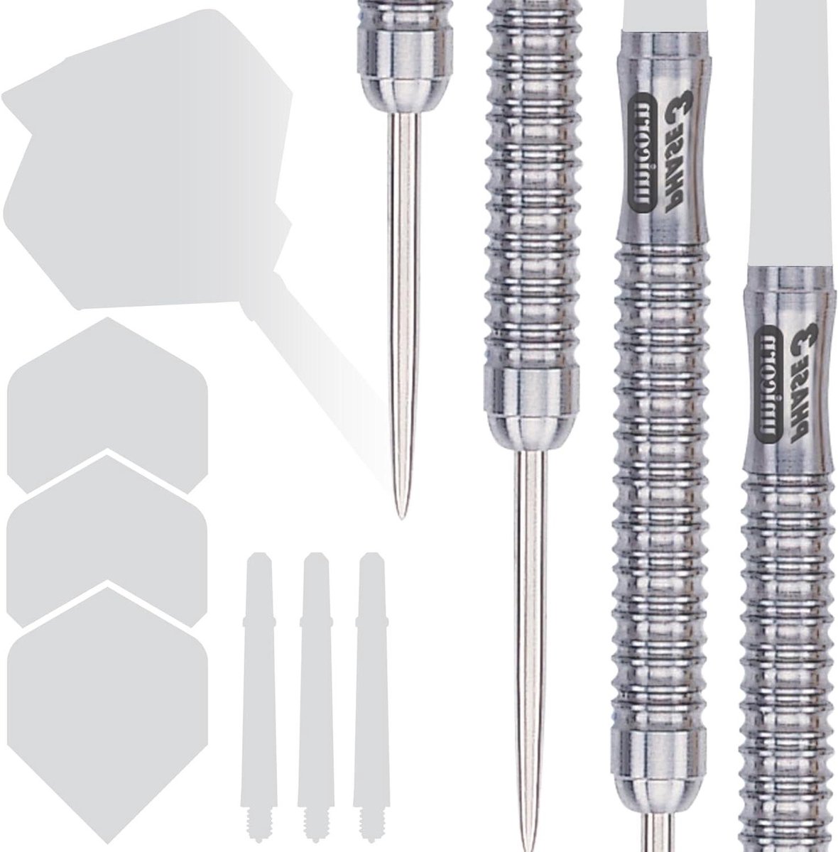Dartpijlen Set - Tungsten Pijlen - Precisie Werpen - Extra Grip Ontwerp - 24 gram - Zilver